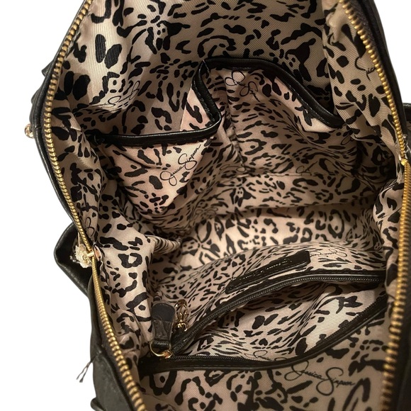 Jessica Simpson Edgy Black Leather Backpack - Picture 3 of 7